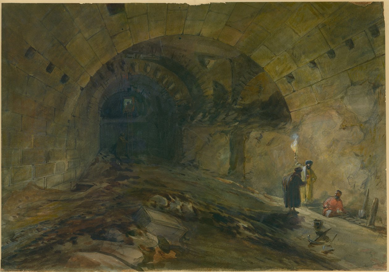 قوس ويلسون ، القدس ، 1870 (مرحاض وقلم رصاص على ورق) بواسطة وليام كريميا سيمبسون