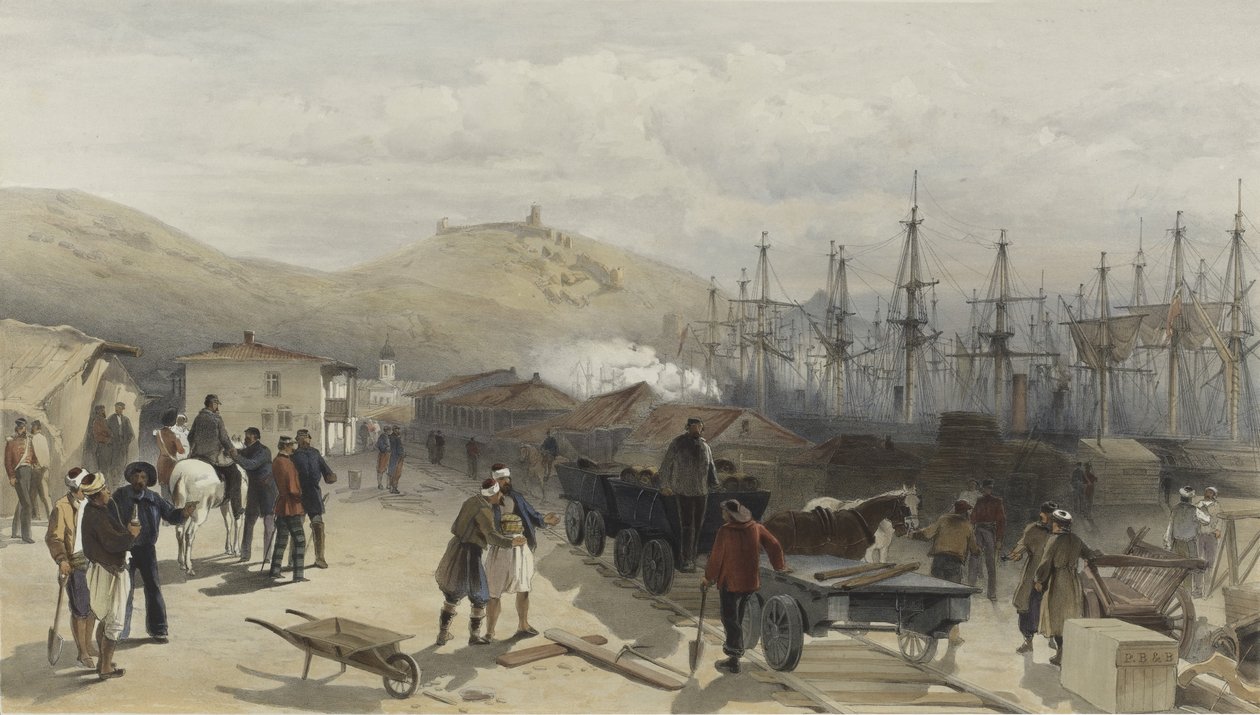 السكة الحديد في بالاكلافا باتجاه الجنوب ، 1855 بواسطة وليام كريميا سيمبسون