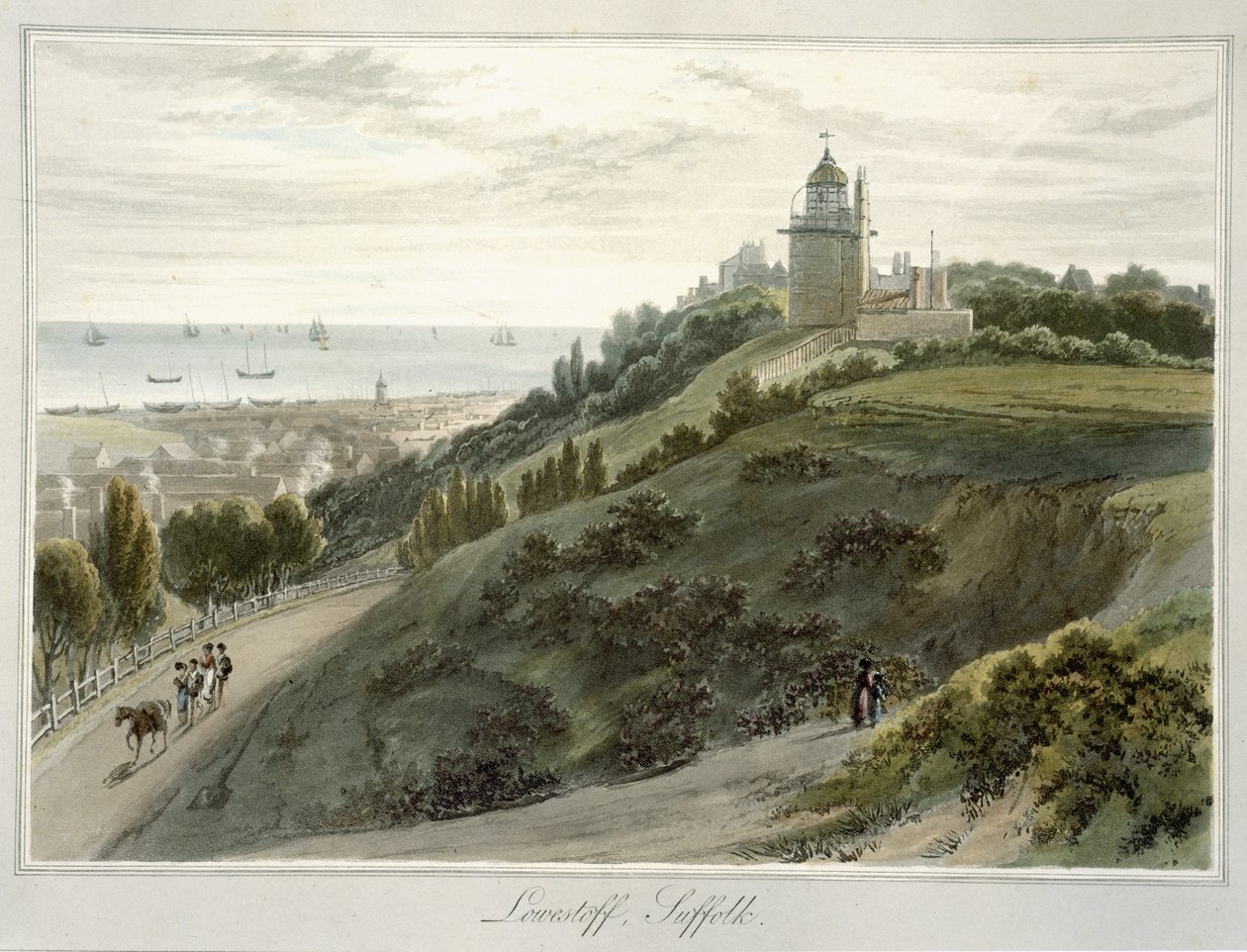 Lowestoft ، سوفولك ، من "رحلة حول بريطانيا العظمى التي جرت بين عامي 1814 و 1825" (أكواتينت) بواسطة وليام دانييل