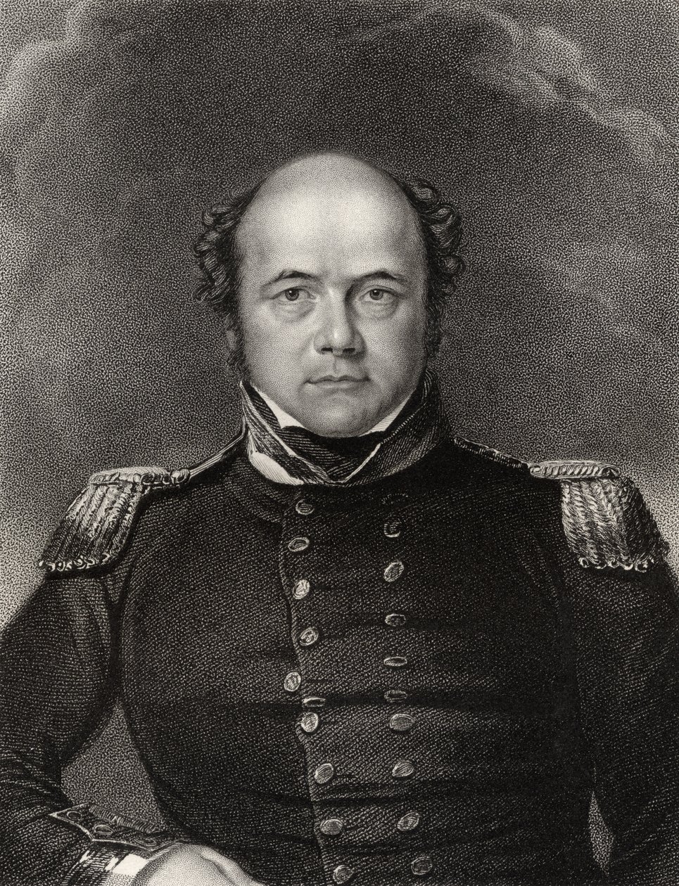 السير جون فرانكلين ، منقوش بواسطة جيمس طومسون (1789-1850) ، من "معرض الصور الوطنية ، المجلد الثاني" ، تم نشره عام 1835 بواسطة وليام ديربي
