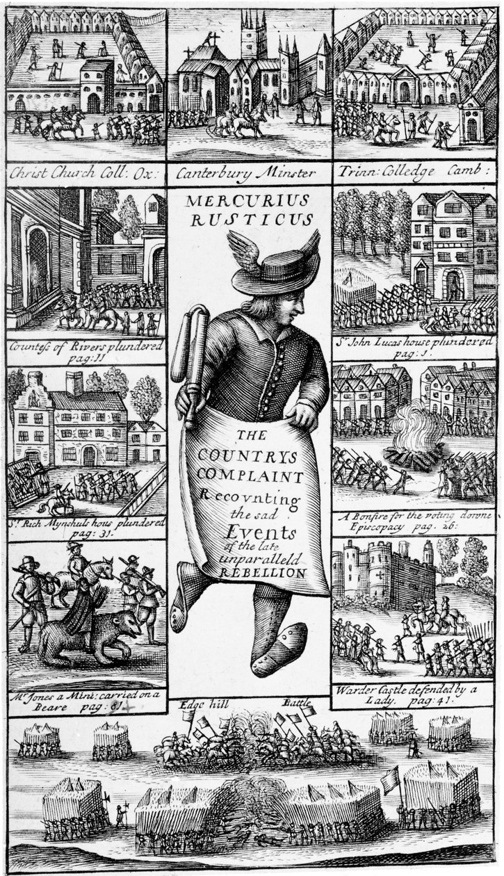 صورة لواجهة "Mercurius Rusticus: شكوى البلاد التي تحكي الأحداث الحزينة للثورة الراحلة Unparalleld" ، المنشورة عام 1685 بواسطة وليام فيثورن