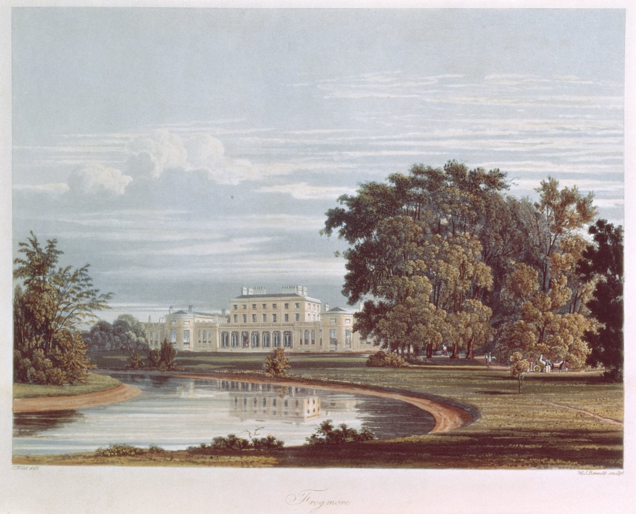 Frogmore ، وندسور من Pynes Royal Residences ، 1818 (أكواتينت) بواسطة وليام هنري باين