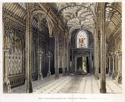 المعهد القوطي ، كارلتون هاوس ، من Pynes Royal Residences ، تم نشره عام 1818 بواسطة وليام هنري باين
