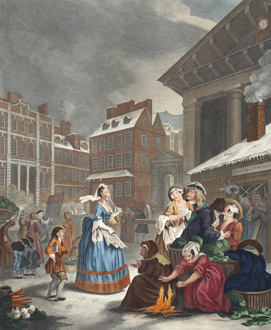 أوقات اليوم: الصباح ، رسم توضيحي من "Hogarth Restored: The Whole Works of the William Hogarth الشهير ، أعيد نقشه توماس كوك" ، الحانة. 1812 (نقش يدوي) بواسطة وليام هوغارث