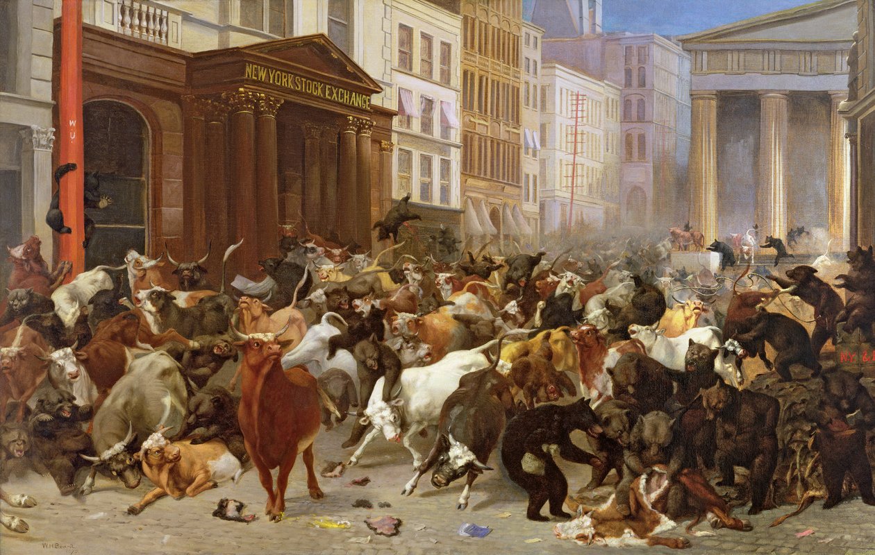 الثيران والدببة في السوق ، 1879 بواسطة ويليام هولبروك بيرد