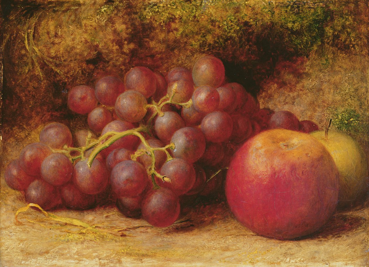 الحياة الساكنة مع التفاح والعنب ، c.1860 بواسطة William J. Webbe أو Webb