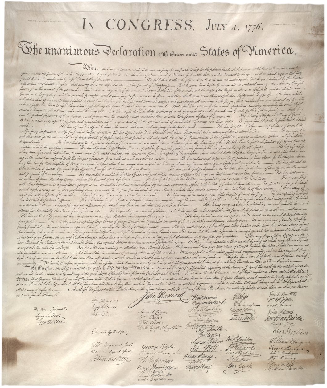 إعلان الاستقلال ، 1776 ، 1 يناير 1823 (الفاكس على الرق) بواسطة وليام جيمس ستون