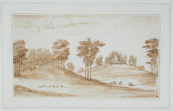 تصميم لمتنزه Deer Park ، ج 1730 (غسيل بني بالقلم والحبر على الورق) بواسطة وليام كينت