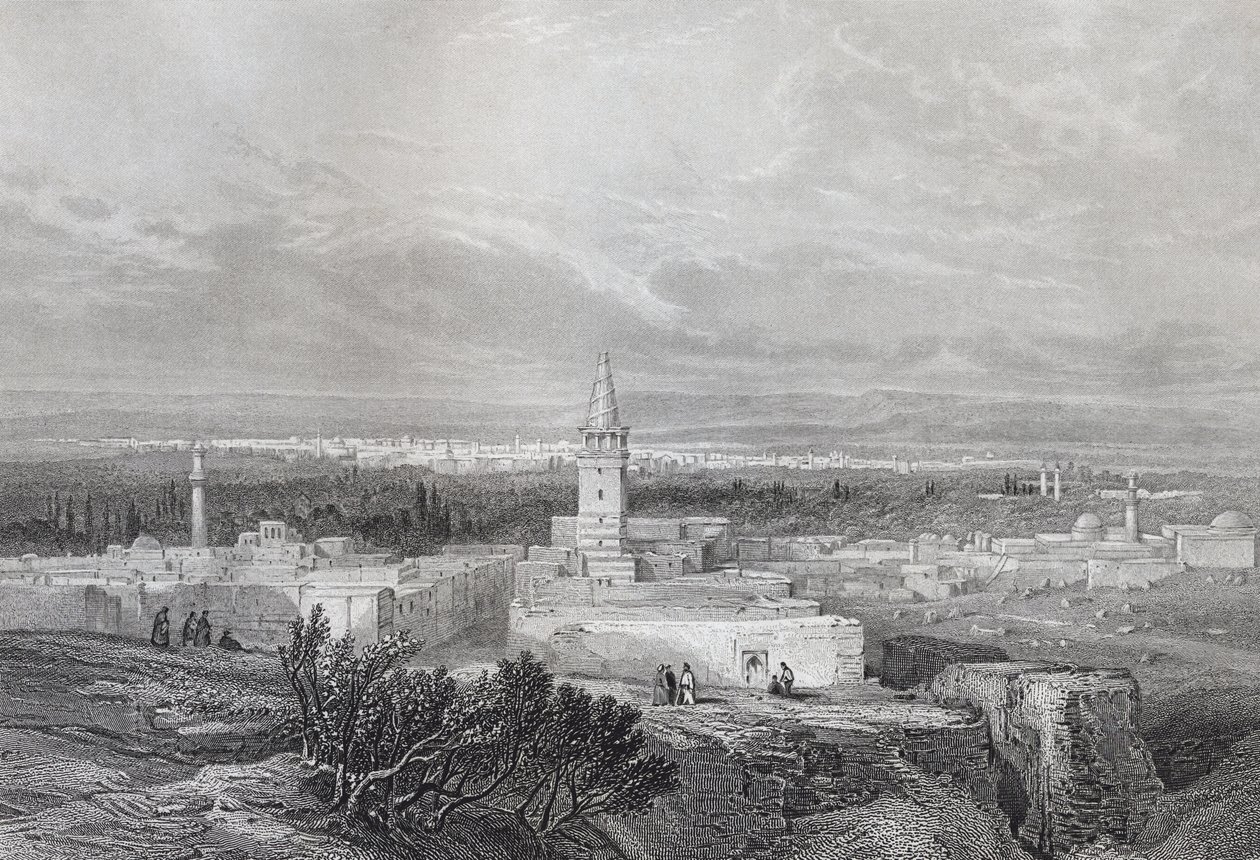 دمشق ، نقشها ج. ك. كيرنوت ، من قاموس الكتاب المقدس الإمبراطوري ، نشره بلاكى آند سون ، 1880s بواسطة وليام لويس تلبين