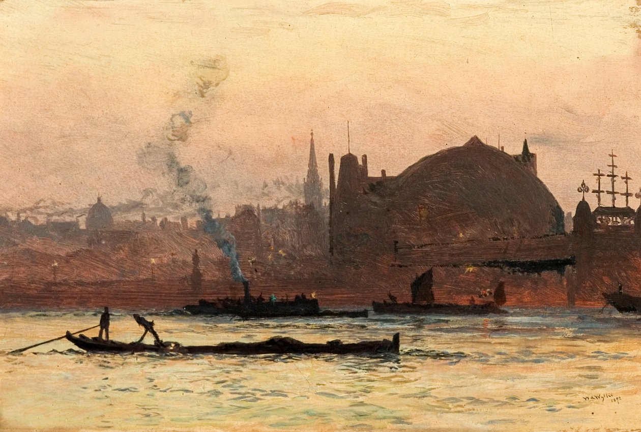 نهر التايمز بالقرب من Charing Cross ، لندن ، 1892 بواسطة وليام ليونيل ويلي