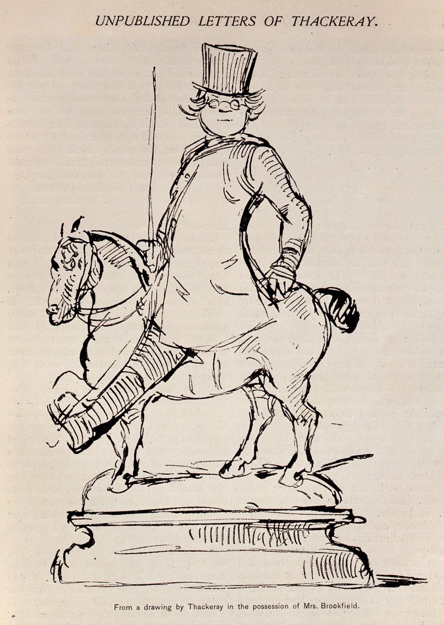 صورة كاريكاتورية ذاتية للمؤلف ، توضيح من مجلة Scribner&39;s ، حانة 1887 بواسطة وليام ماكيبيس ثاكراي