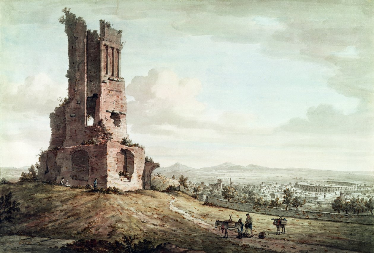 نيم ، من جولة Magne ، c.1765-68 (مرحاض وحبر وقلم حبر بني فوق قلم رصاص على الورق) بواسطة وليام مارلو