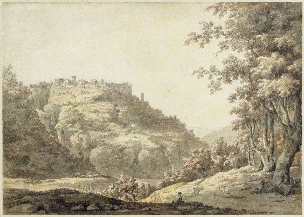 تيفولي ، c.1768 (مرحاض وقلم وحبر رمادي فوق الجرافيت على ورق مضغوط) بواسطة وليام مارلو