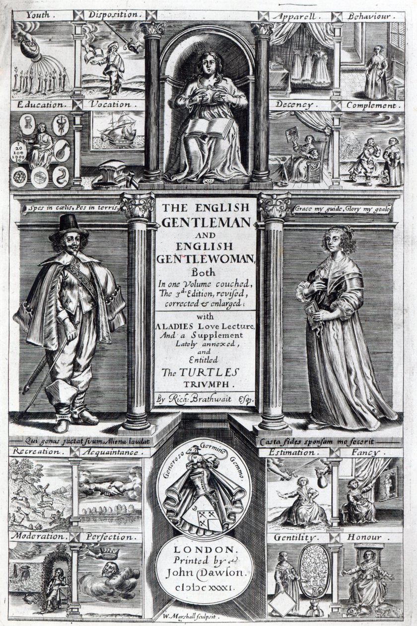 صورة إلى "الرجل الإنجليزي والنسائي الإنجليزي" بقلم ريتشارد بريثويت ، 1641 بواسطة وليام مارشال