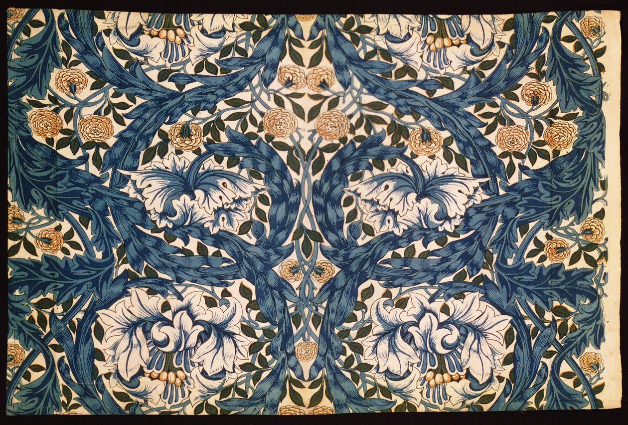 تصميم `` African Marigold &39;&39; ، 1876 (قطن مطبوع) بواسطة وليام موريس