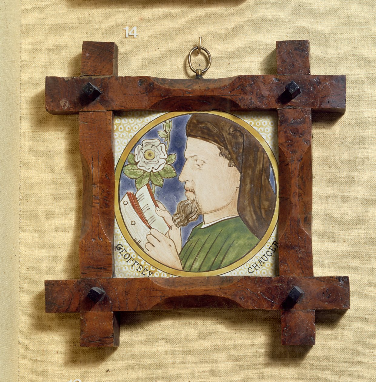صورة جيفري تشوسر (c.1340-1400) (بلاط خزفي) بواسطة وليام موريس