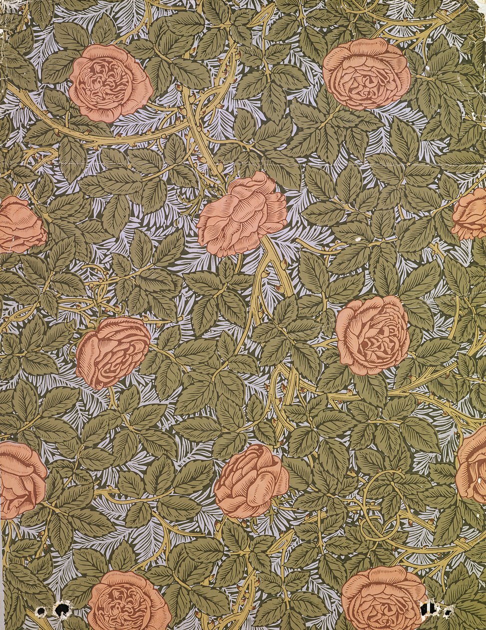 &39;Rose - 93&39; تصميم خلفية بواسطة وليام موريس