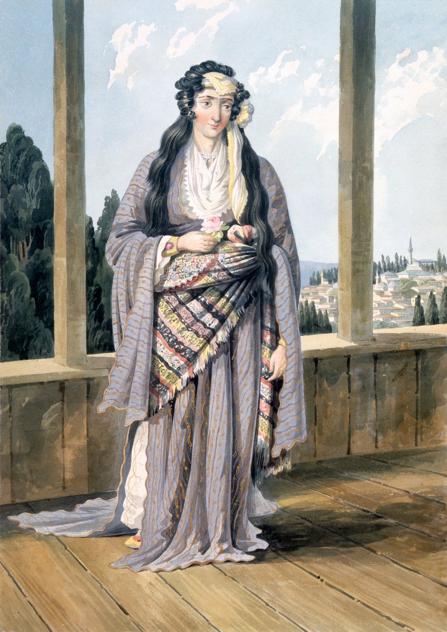 امرأة أرمنية في القسطنطينية ، 1823 (مرحاض وقلم رصاص على ورق) بواسطة وليام بيج