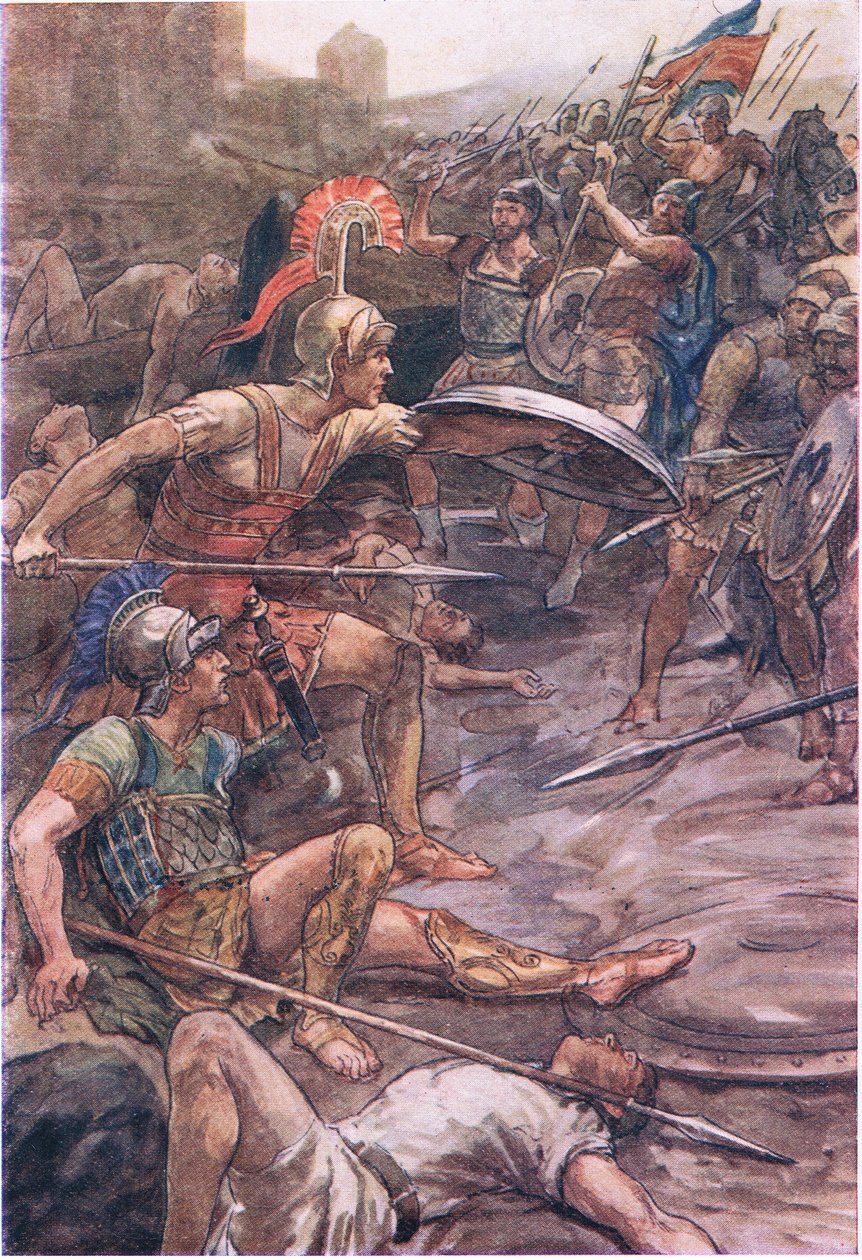 Epaminondas يدافع عن Pelopidas ، من Plutarch Lives التي نشرتها TC & EC Jack Ltd ، 1920s بواسطة وليام ريني