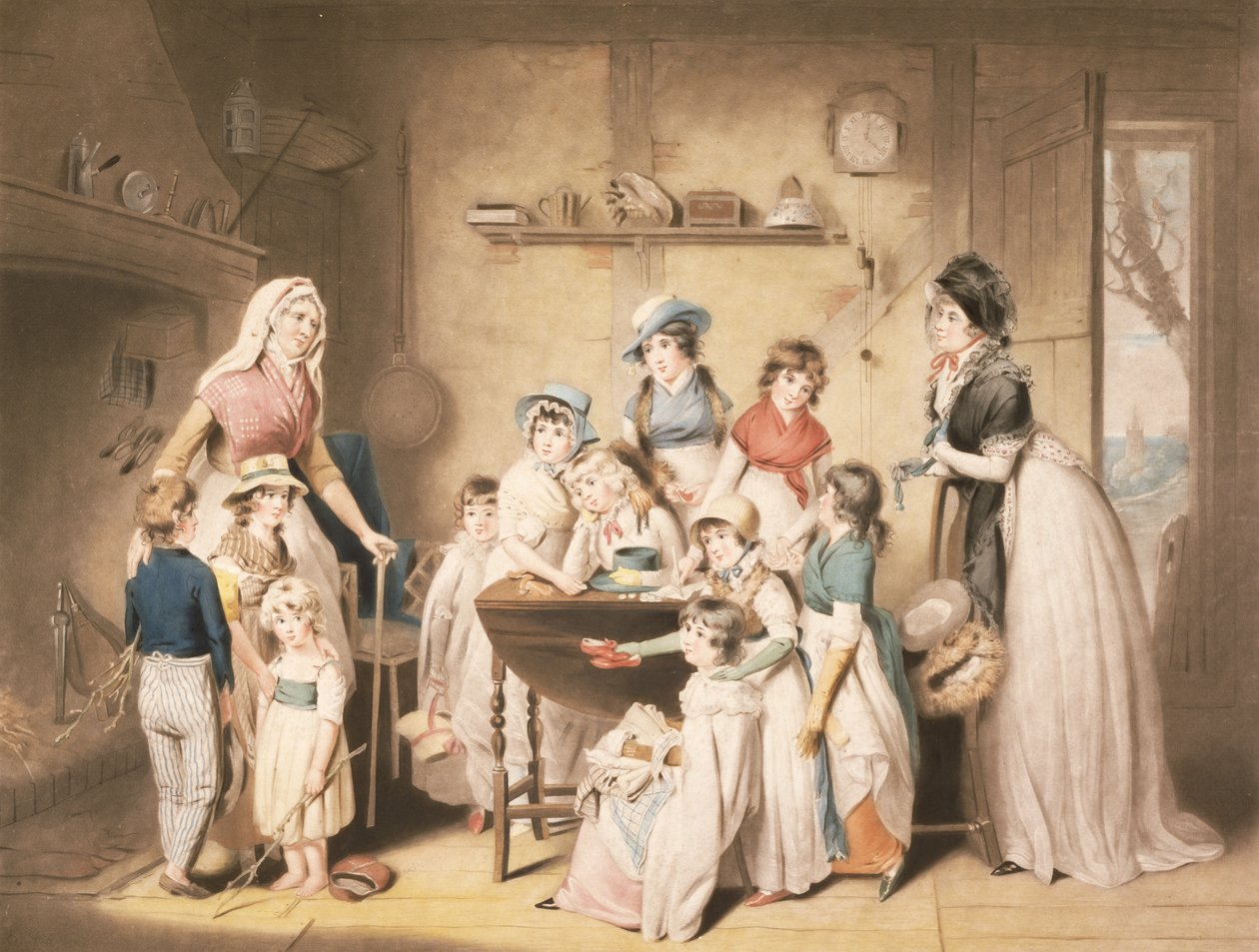 يتامى البحارة ، أو اشتراك السيدات الشابات ، منقوش بقلم ويليام وارد (1766-1826) ، حانة 1800 بواسطة وليام ريدمور بيج