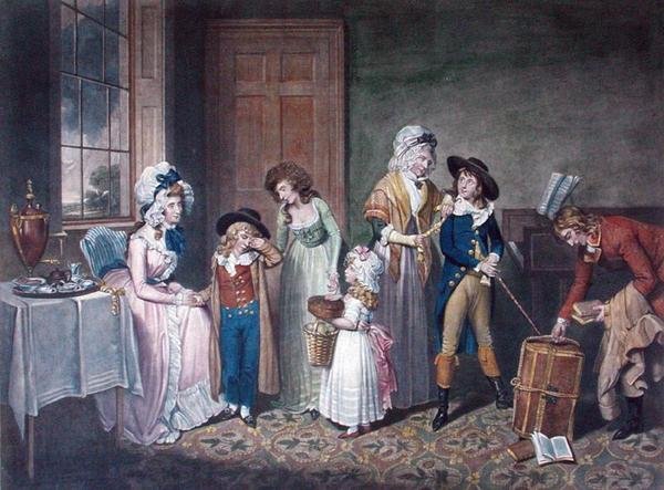 الاثنين الأسود ، أو المغادرة للمدرسة ، نقشها جون جونز (c.1745-97) ، حانة. بواسطة W. Bigg ، 1790 (نقش الألوان) (انظر أيضًا 125510) بواسطة ويليام ريدمور بعد بيغ