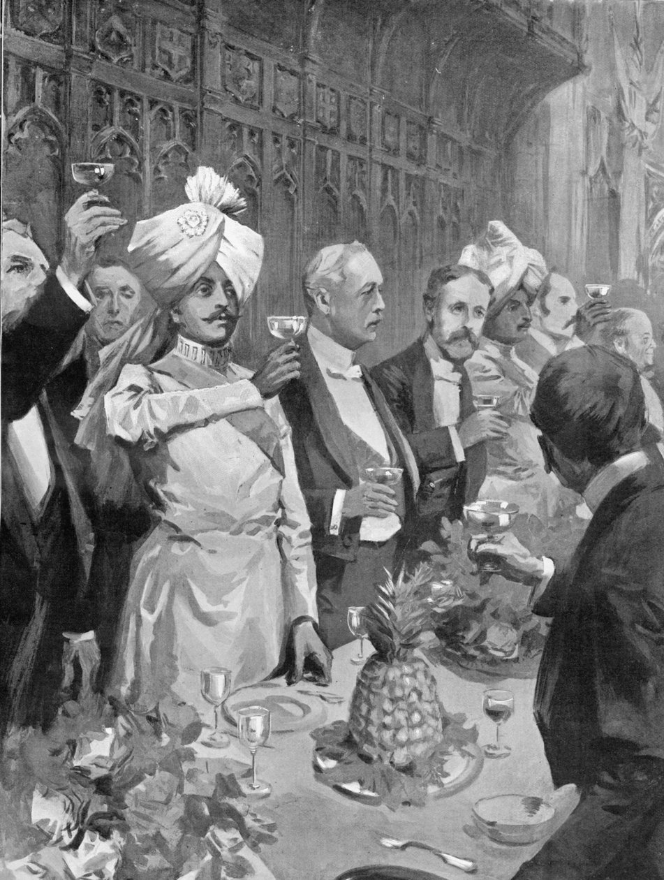 مأدبة إمبراطورية التتويج في Guildhall ، صورة توضيحية من &39;The Graphic&39; في 19 يوليو 1902 بواسطة وليام ت. مود