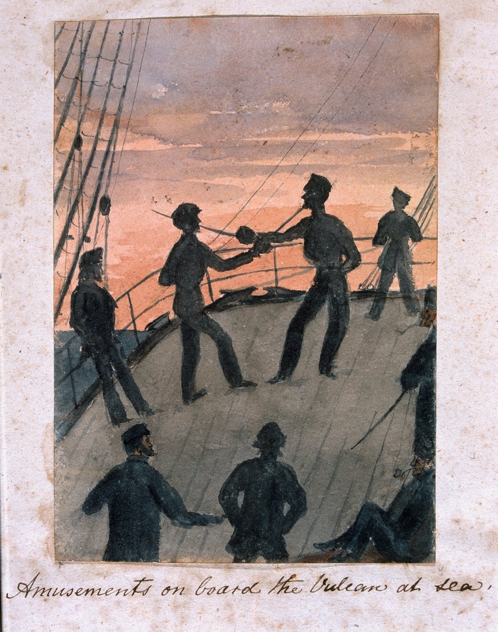 تسلية على متن فولكان في البحر ، c.1854 (مرحاض على ورق) بواسطة وليام توماس ماركهام