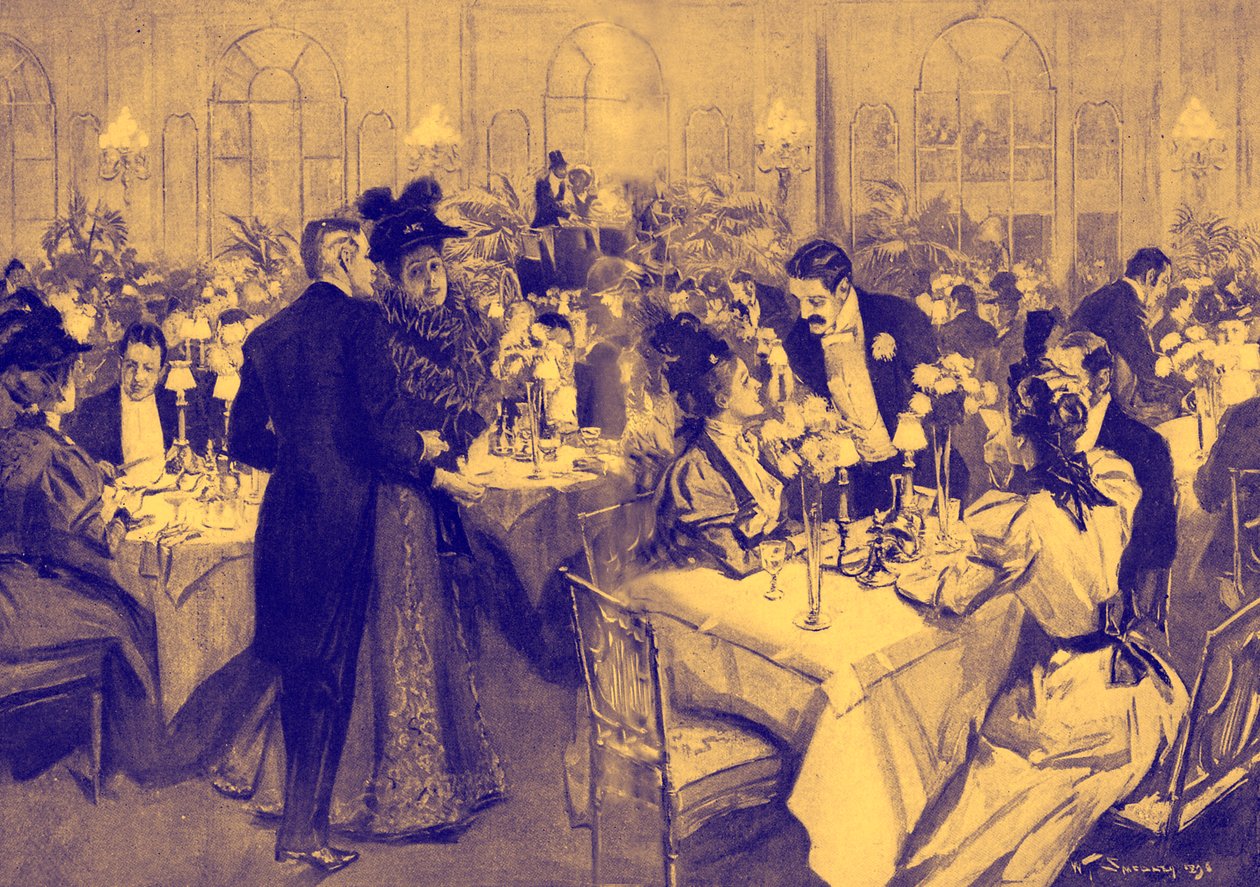 أعضاء المجتمع الراقي في فندق والدورف ، 1896 بواسطة وليام توماس سميدلي