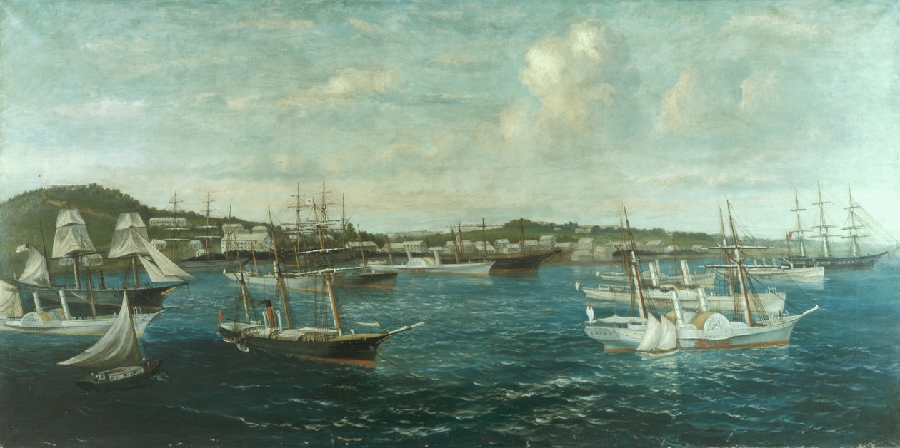 عداء الحصار في ميناء سانت جورج ، برمودا ، c.1861-65 بواسطة وليام تورجرسون