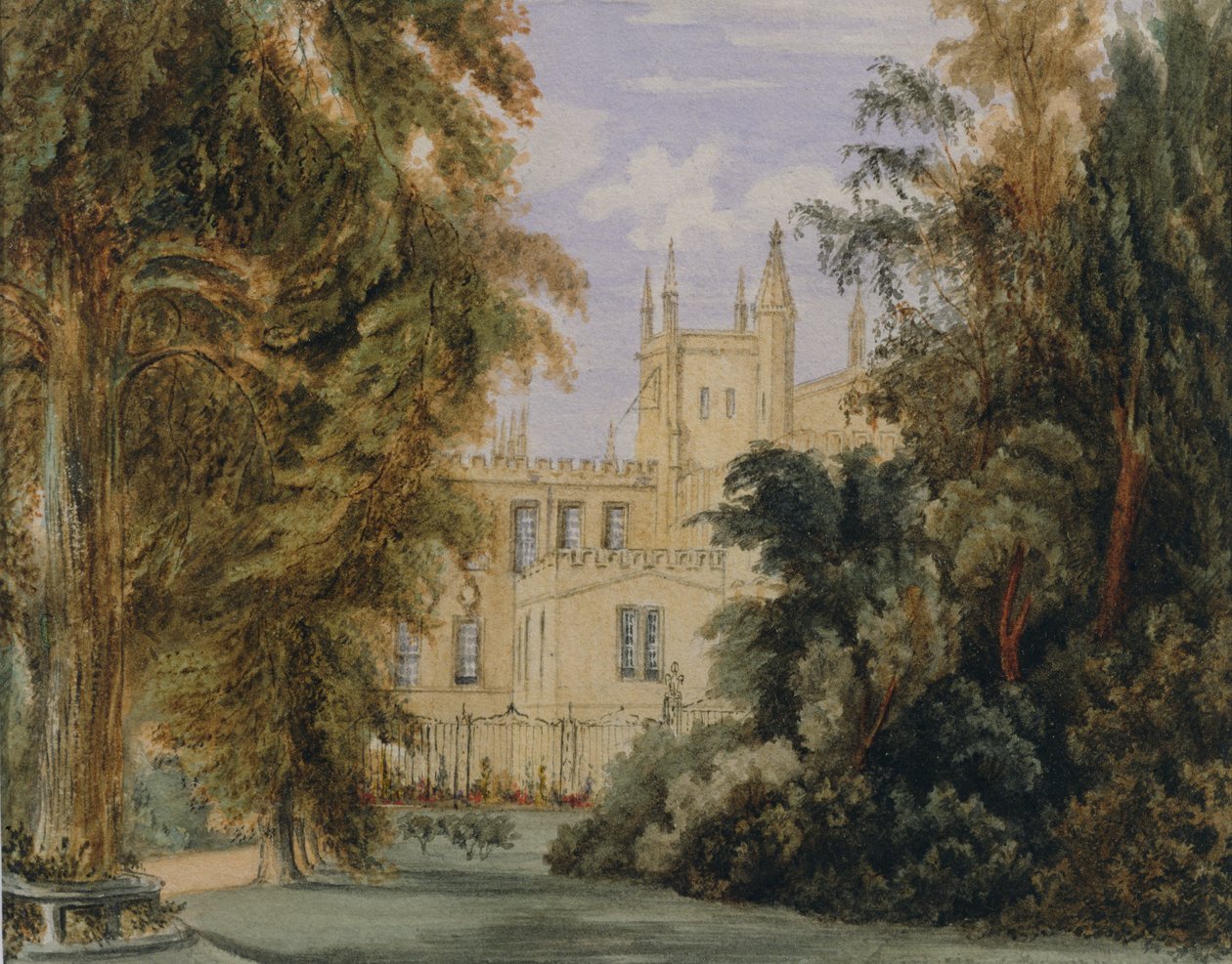The Garden Quadrangle في New College ، أكسفورد ، 1877 بواسطة جوزيف مالورد وليام تورنر
