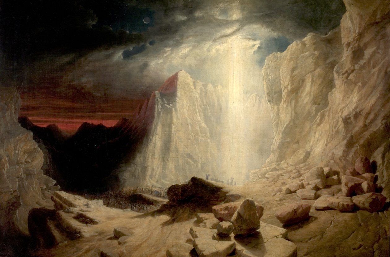 الإسرائيليون بقيادة عمود النار بالليل ، c.1845 بواسطة وليام ويست