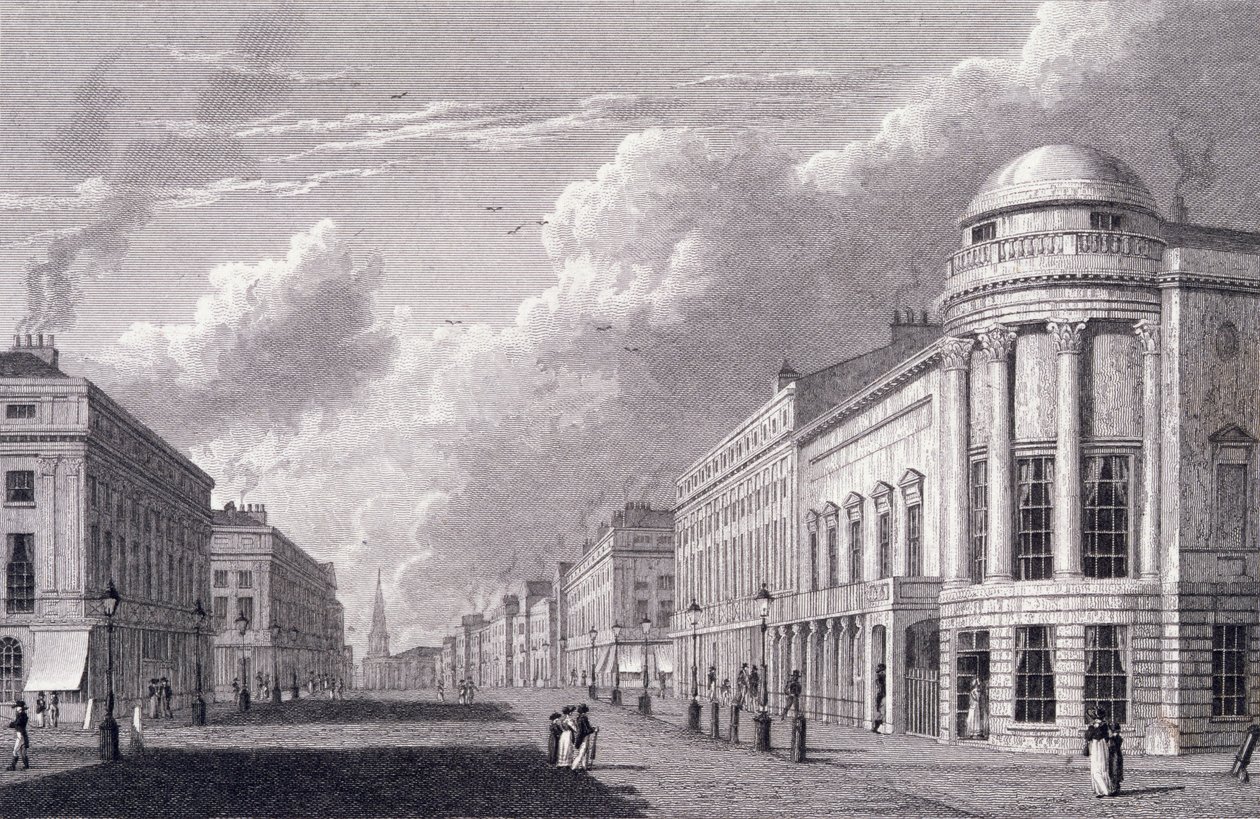 شارع ريجنت ، مع غرف أرجيل ، محفور من قبل تشارلز هيث ، 1825 بواسطة وليام ويستال