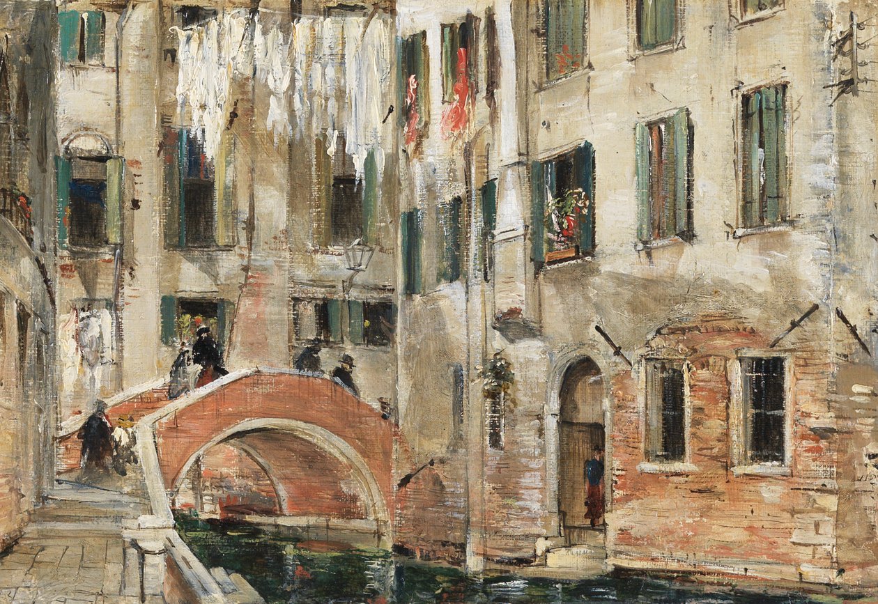 Backwater in Venice (زيت على الورق) بواسطة وليام وايت وارن