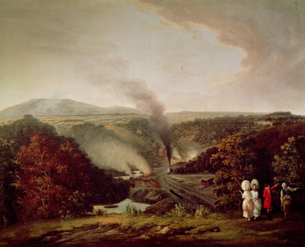 عرض بعد الظهر ل Coalbrookdale ، 1777 بواسطة وليام ويليامز