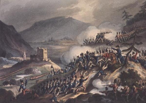 معركة كاستالا ، 13 أبريل 1813 ، نقشها توماس ساذرلاند (BC1785) ، 1813 بواسطة وليام بعد هيث