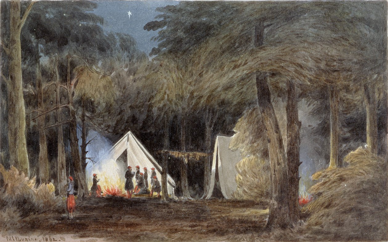 معسكر Duryea&39;s Zouaves ، فيرجينيا ، 1862 (مرحاض وجواش على الورق) بواسطة وليام الأصغر MacIlvaine