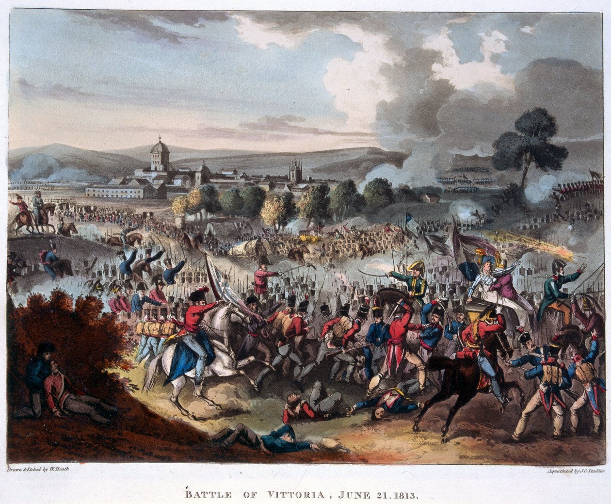 آرثر ويليسلي (1769-1852) اللورد ويلينجتون يدخل سالامانكا ، نقش بواسطة جي سي ستادلر ، نُشر عام 1818 (مائي) بواسطة وليام (بعد) هيث