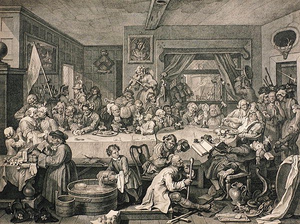 ترفيه انتخابي ، من "أعمال ويليام هوغارث" ، نُشر عام 1833 (نقش) بواسطة وليام (بعد) هوغارث
