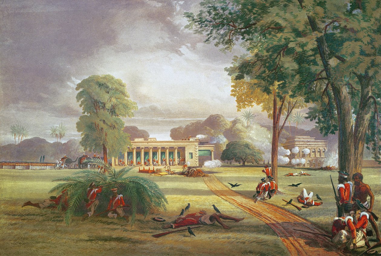 الدفاع عن بيت العراه عام 1857 (لون ليثو) بواسطة وليام (بعد) تايلور