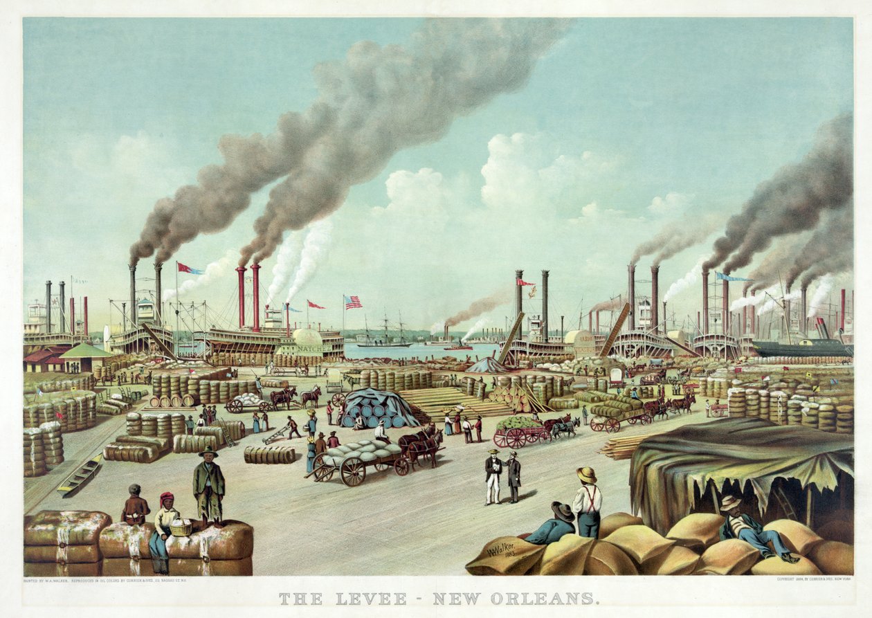 ذا ليفي ، نيو أورلينز ، حانة. Currier & Ives بواسطة وليام أيكن والكر
