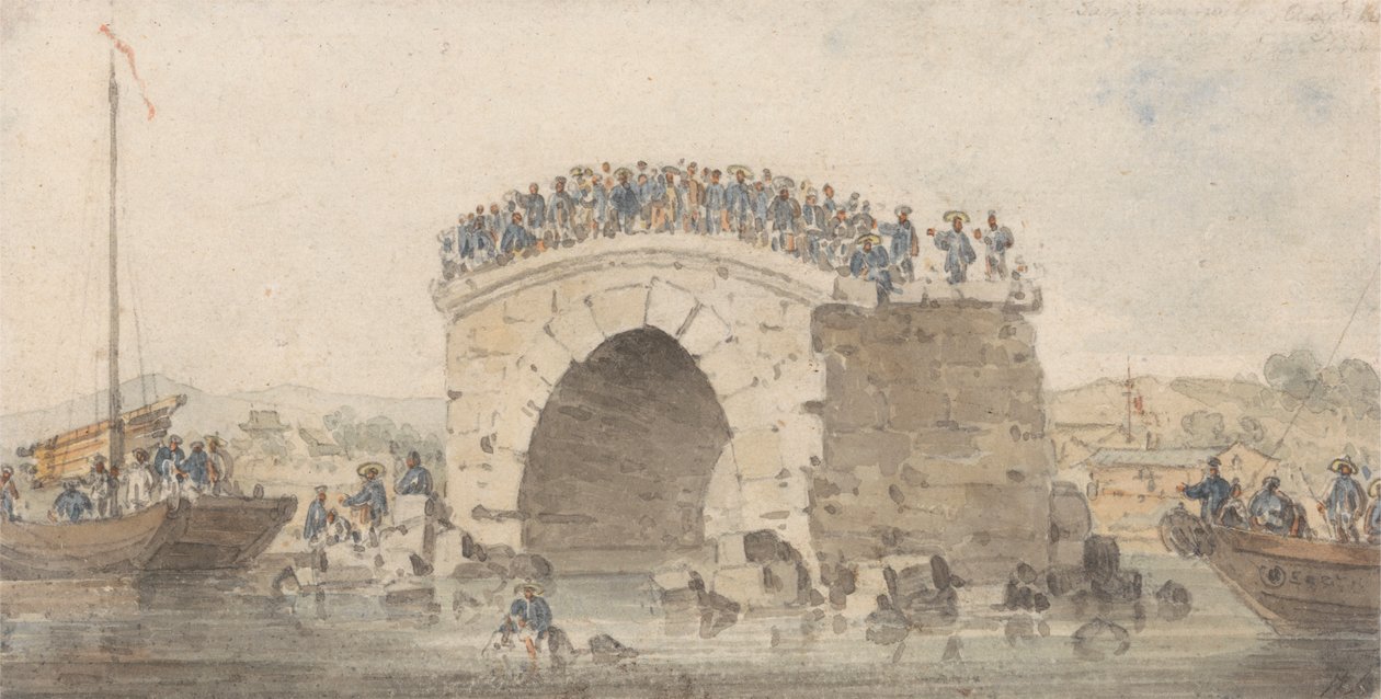 بقايا جسر في San-Sien-Wey على Pei-Ho بالقرب من Tong-Tcheou ، 15 أغسطس 1793 بواسطة وليام الكسندر