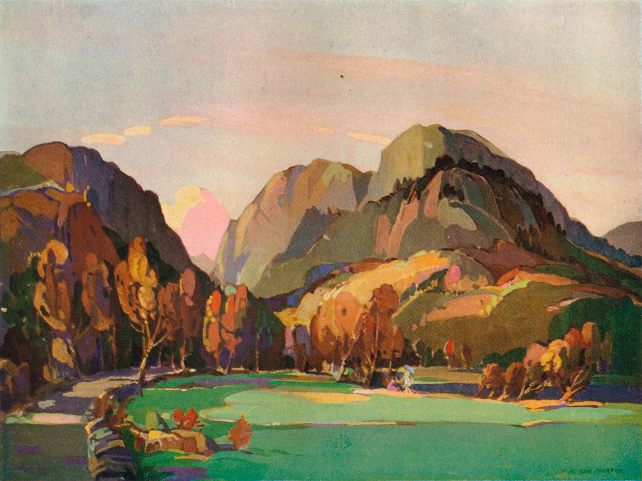 "The Pass of Aberglaslyn" ، عام 1927 بواسطة وليام أليسون مارتن