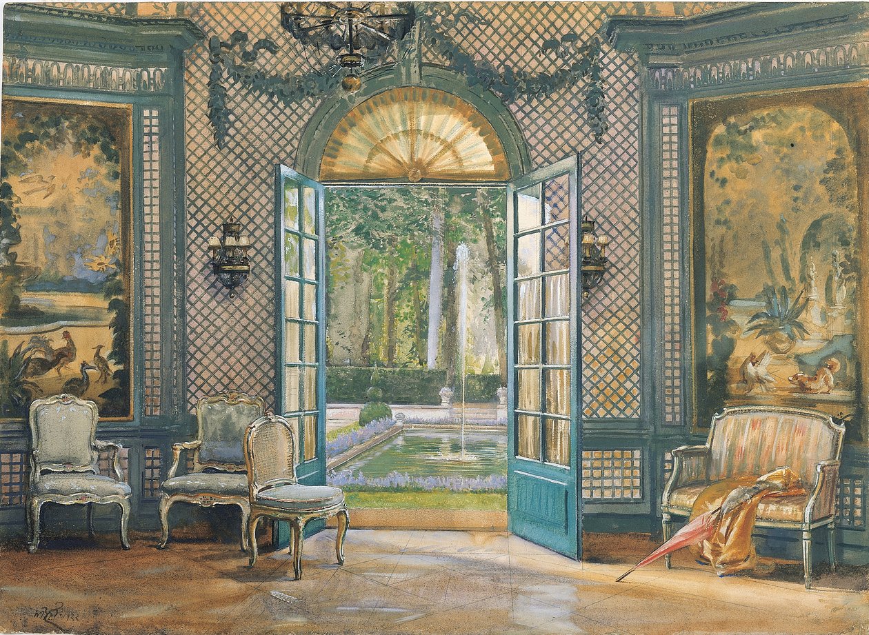 غرفة الموسيقى &39;Villa Trianon&39; ، حوالي عام 1920 (بدون ورق على ورق) بواسطة وليام بي رانكين