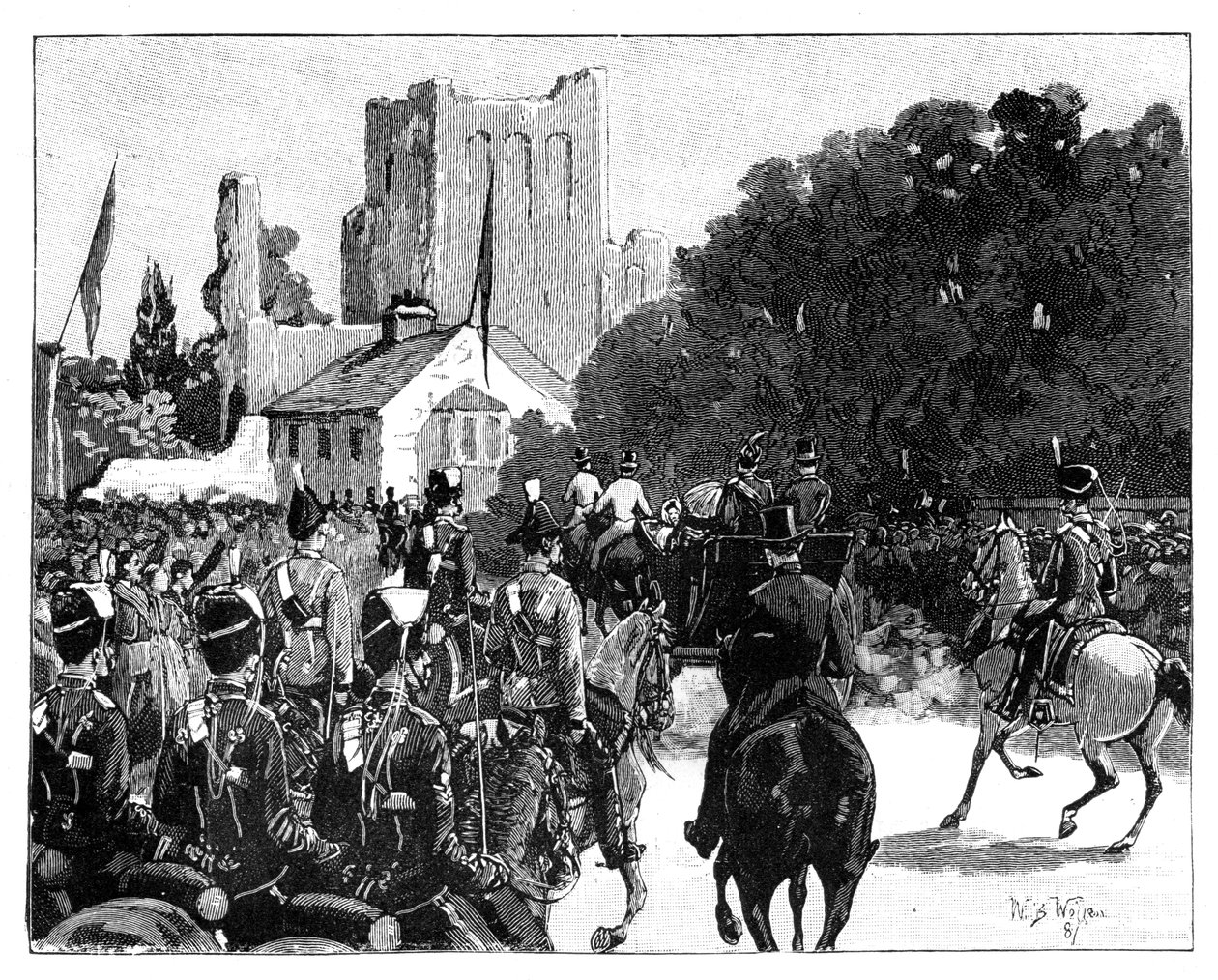 وصول الملكة فيكتوريا إلى كيلسو ، اسكتلندا ، 1887. بواسطة صوف ويليام بارنز