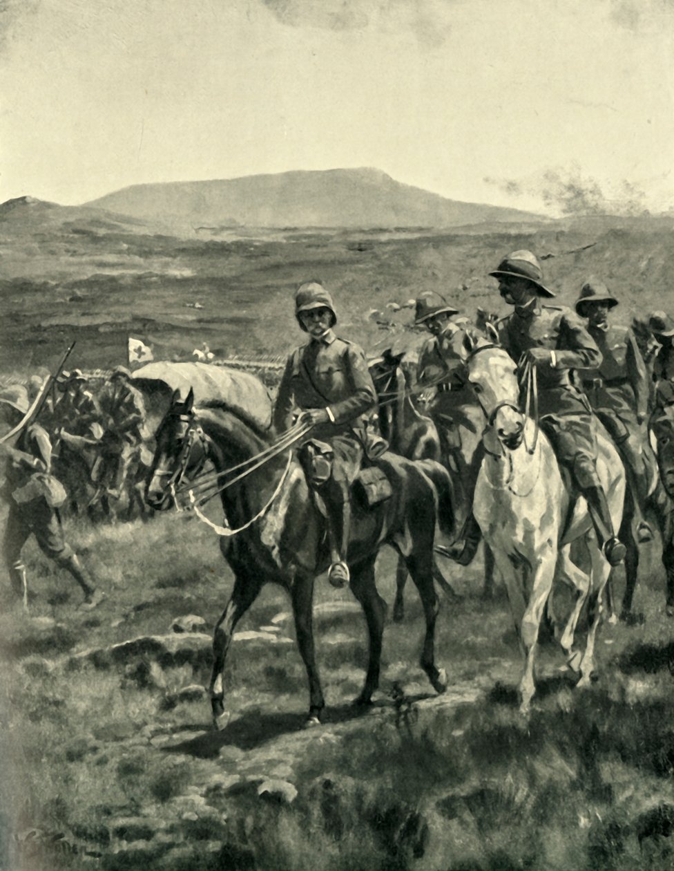 اللورد روبرتس والعاملين في اقتراب Veldt من بريتوريا ، 1901. بواسطة صوف ويليام بارنز