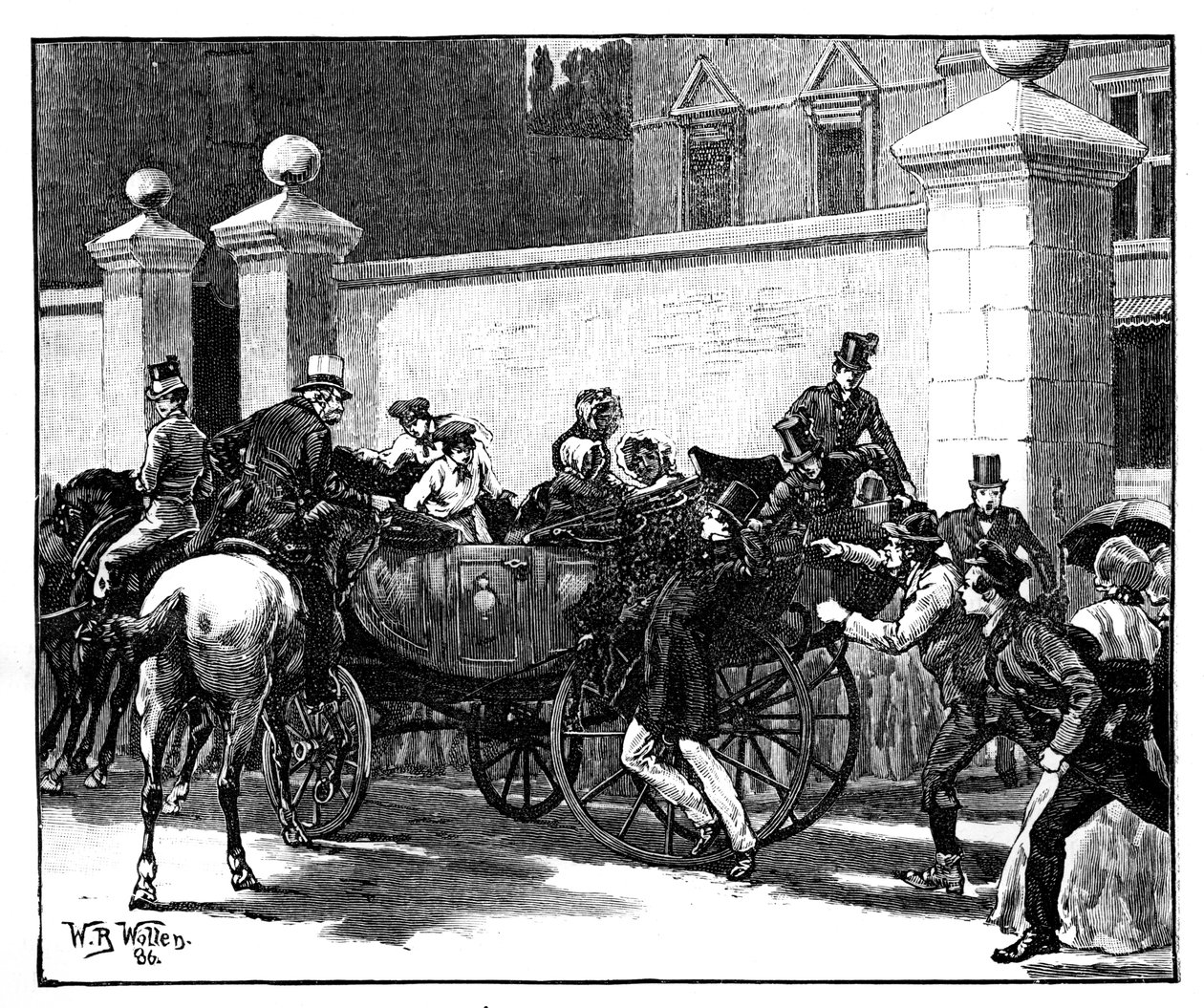 الاعتداء على باتس على الملكة ، 1850 ، c1888. بواسطة صوف ويليام بارنز