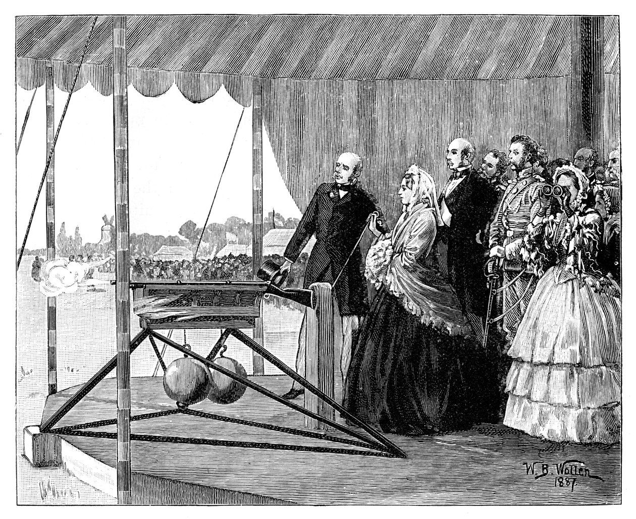 الملكة فيكتوريا تطلق الطلقة الأولى على ويمبلدون ، يوليو 1860 ، 1887. بواسطة صوف ويليام بارنز
