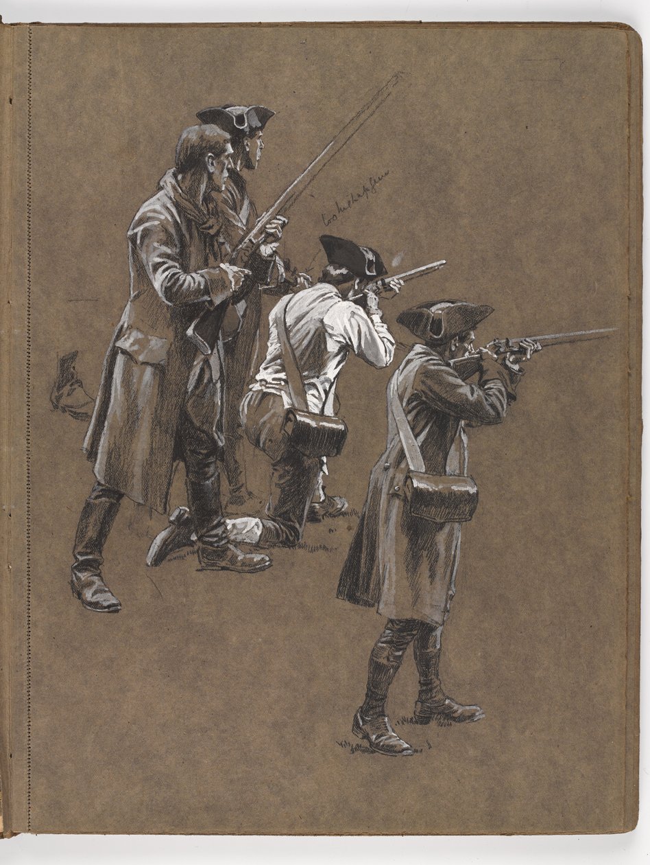 دراسة عن الرسم الزيتي بقلم ويليام بارنز وولين ، معركة ليكسينغتون 1775؟ بواسطة صوف ويليام بارنز