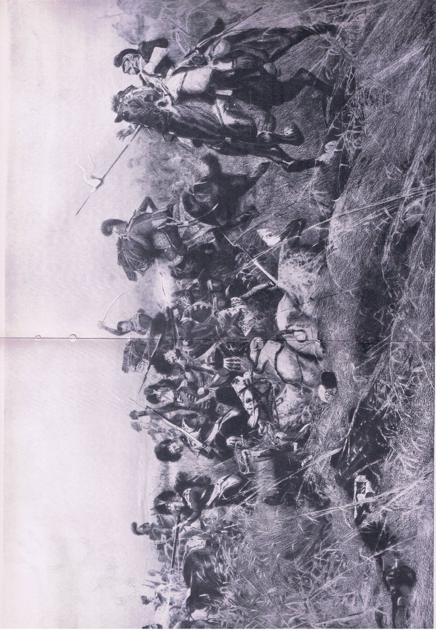 The Black Watch at the Battle of Quatre Bras 16th June 1815 ، توضيح من المعارك البريطانية في البر والبحر ، 1915 بواسطة صوف ويليام بارنز