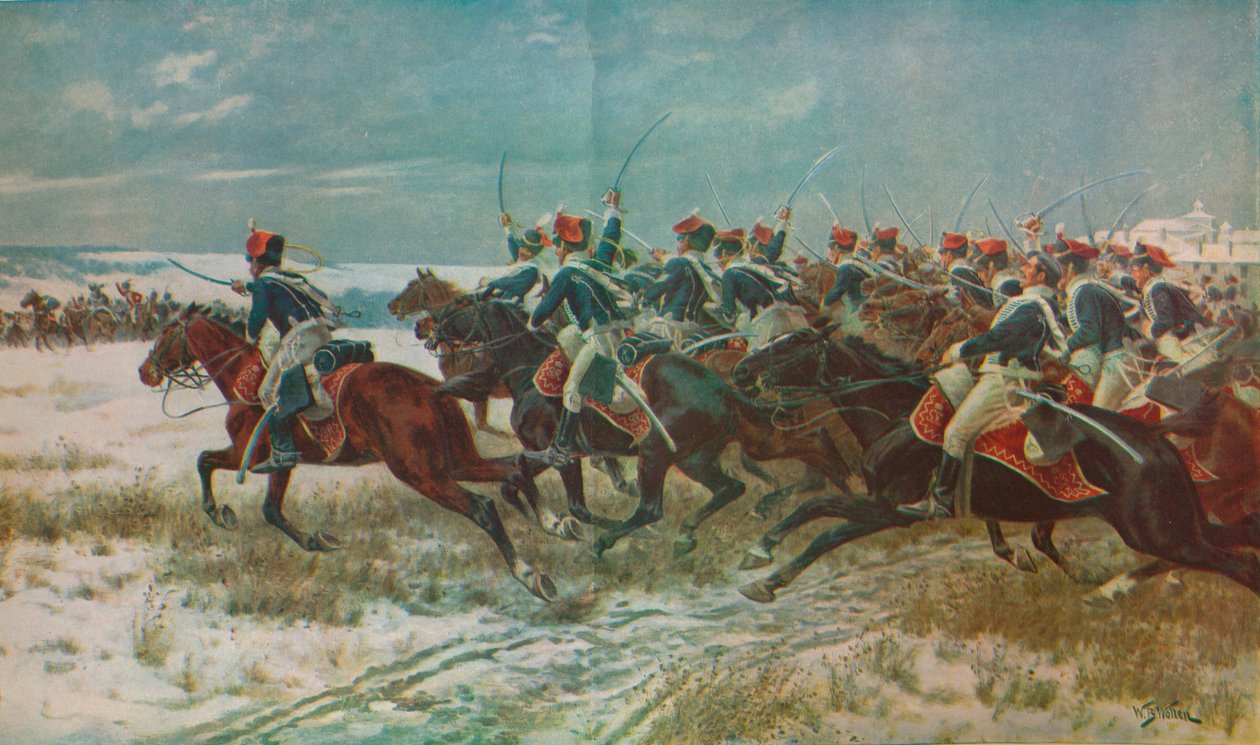 تهمة الفرسان العاشر في حملة بينيفينتي كورونا ، 1809 ، c1915 1928 بواسطة صوف ويليام بارنز